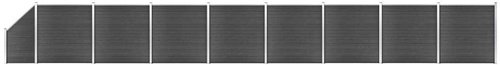 Set plotového dílce WPC 1484 × (105–186) cm černý - Plotové dílce - Main image