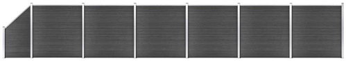Set plotového dílce WPC 1138 × (105–186) cm černý - Plotové dílce - Main image