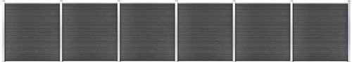 Set plotového dílce WPC 1045 × 186 cm černý - Plotové dílce - Main image