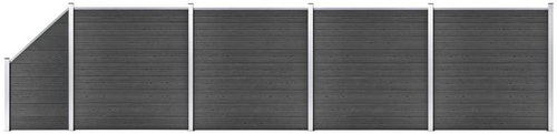 Set plotových dílců WPC 792 × (105–186) cm černý - Plotové dílce - Main image