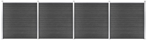 Set plotových dílců WPC 699 × 186 cm černý - Plotové dílce - Hlavní obrázek