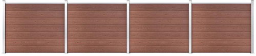 Set plotového dílce WPC 699 × 146 cm hnědý - Plotové dílce - Main image