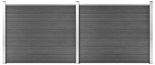 Set plotového dílce WPC 353 × 146 cm černý - Plotové dílce - Main image