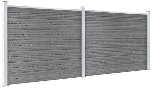 Set plotových dílců WPC 353 × 146 cm šedý - Plotové dílce - Main image