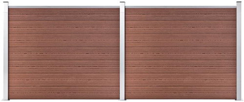 Set plotového dílce WPC 353 × 146 cm hnědý - Plotové dílce - Main image