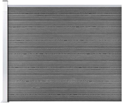 Plotový dílec WPC 175 × 146 cm šedý - Plotové dílce - Main image