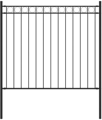 Garden Fence Steel 1,7 × 0,8m Black - Metal Fence - Main image