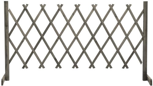 Grey Garden Trellis Fence 150 × 80cm Solid Fir - Wooden Fence - Main image