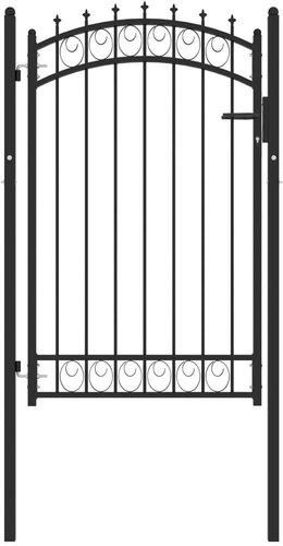 Plotová branka s hroty ocel 100 × 150 cm černá - Fence Gate - Main image