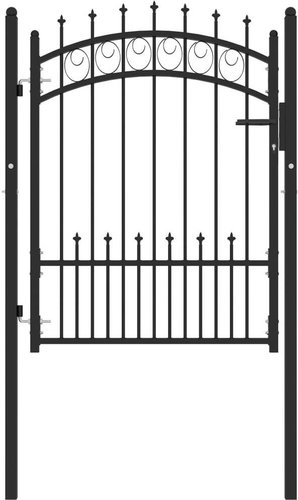 Plotová branka s hroty ocel 100 × 125 cm černá - Fence Gate - Main image