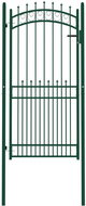 Plotová branka s hroty ocel 100 × 200 cm zelená - Branka k plotu