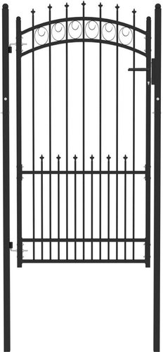 Zahradní branka s hroty ocel 100 × 175 cm černá - Fence Gate - Main image