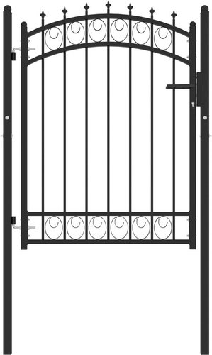 Plotová branka s hroty ocel 100 × 125 cm černá - Fence Gate - Main image