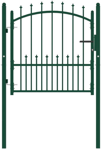 Plotová branka s hroty ocel 100 × 100 cm zelená - Fence Gate - Main image