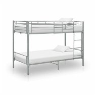 Poschodová posteľ sivá, kov 90 × 200 cm - Posteľ