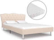 Bed with mattress beige fabric 120x200 cm - Bed