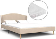 Bed with mattress beige fabric 120x200 cm - Bed