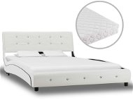 Bed with white artificial leather mattress 120x200 cm - Bed