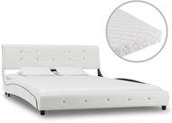 Bed with white artificial leather mattress 140x200 cm - Bed