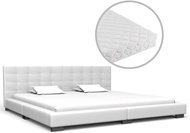 Bed with white artificial leather mattress 180x200 cm - Bed