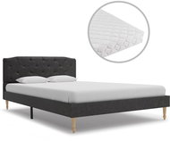 Bed with mattress black textile 120x200 cm - Bed