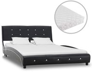 Bed with mattress black faux leather 120x200 cm - Bed