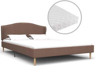 Bed with mattress brown textile 120x200 cm - Bed