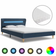 Bed with LED mattress blue textile 120x200 cm - Bed