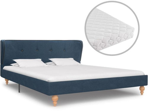 Bed with mattress blue 140x200 cm - Bed - Main image