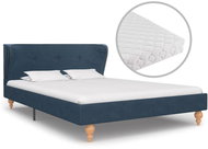 Bed with mattress blue textile 120x200 cm - Bed