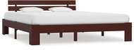 Bed frame dark brown solid pine 180x200 cm - Bed
