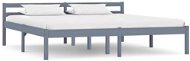 Bed frame gray solid pine wood 160x200 cm - Bed Frame