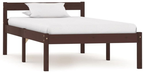 Bed frame dark brown solid pine 90x200 cm - Bed - Main image