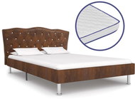 Bed with mattress with memory foam brown textile 120x200 cm - Bed