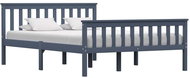 Bed frame gray solid pine wood 140x200 cm - Bed Frame