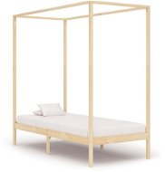 Bed frame with canopy solid pine wood 90x200 cm - Bed Frame