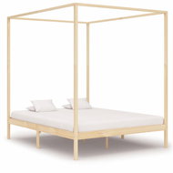 Bed frame with canopy solid pine 160x200 cm - Bed Frame