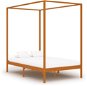 Bed frame with canopy honey brown solid pine 120x200 cm - Bed Frame