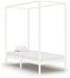 Rám postele s baldachýnom biely masívne borovicové drevo 90 × 200 cm - Rám postele