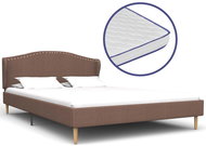 Bed with mattress with memory foam brown textile 140x200 cm - Bed