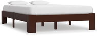 Bed frame dark brown solid pine 140x200 cm - Bed