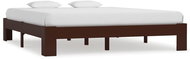 Bed frame dark brown solid pine 160x200 cm - Bed Frame