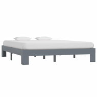 Bed frame gray solid pine wood 160x200 cm - Bed Frame
