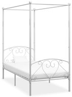 Bed frame with canopy white metal 90x200 cm - Bed