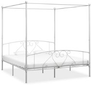 Rám postele s nebesami, biely kovový, 180 x 200 cm - Rám postele
