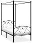 Rám postele s baldachýnom čierny kovový 120 × 200 cm - Rám postele