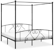 Rám postele s nebesami, čierny kovový, 180 x 200 cm - Rám postele
