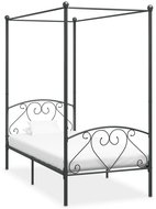 Bed frame with canopy gray metal 90x200 cm - Bed