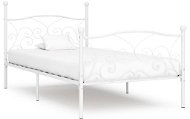 Rám postele s latkovým roštom biely kov 90 × 200 cm - Rám postele
