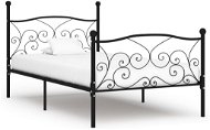 Rám postele s latkovým roštom čierny kov 100 × 200 cm - Rám postele